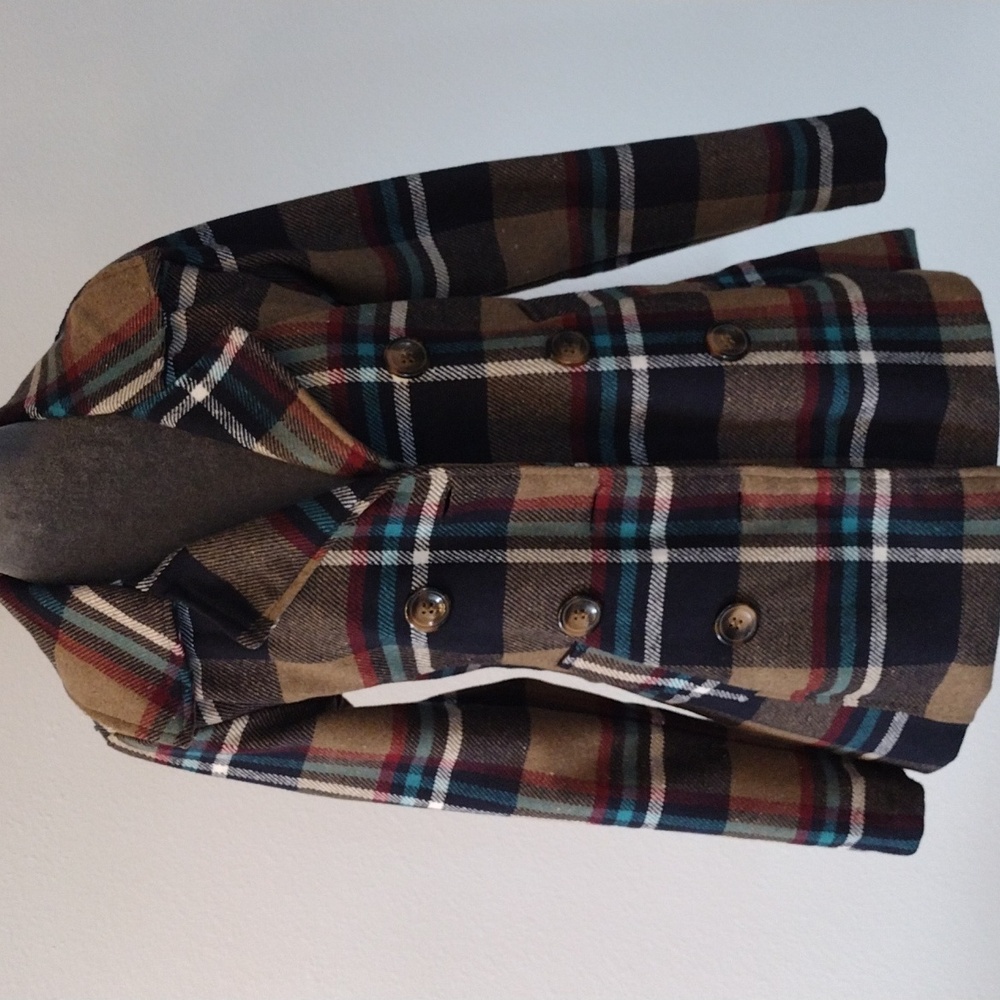 Me Jane Women's Plaid Peacoat Multi Color, Size XS - Picture 11 of 15